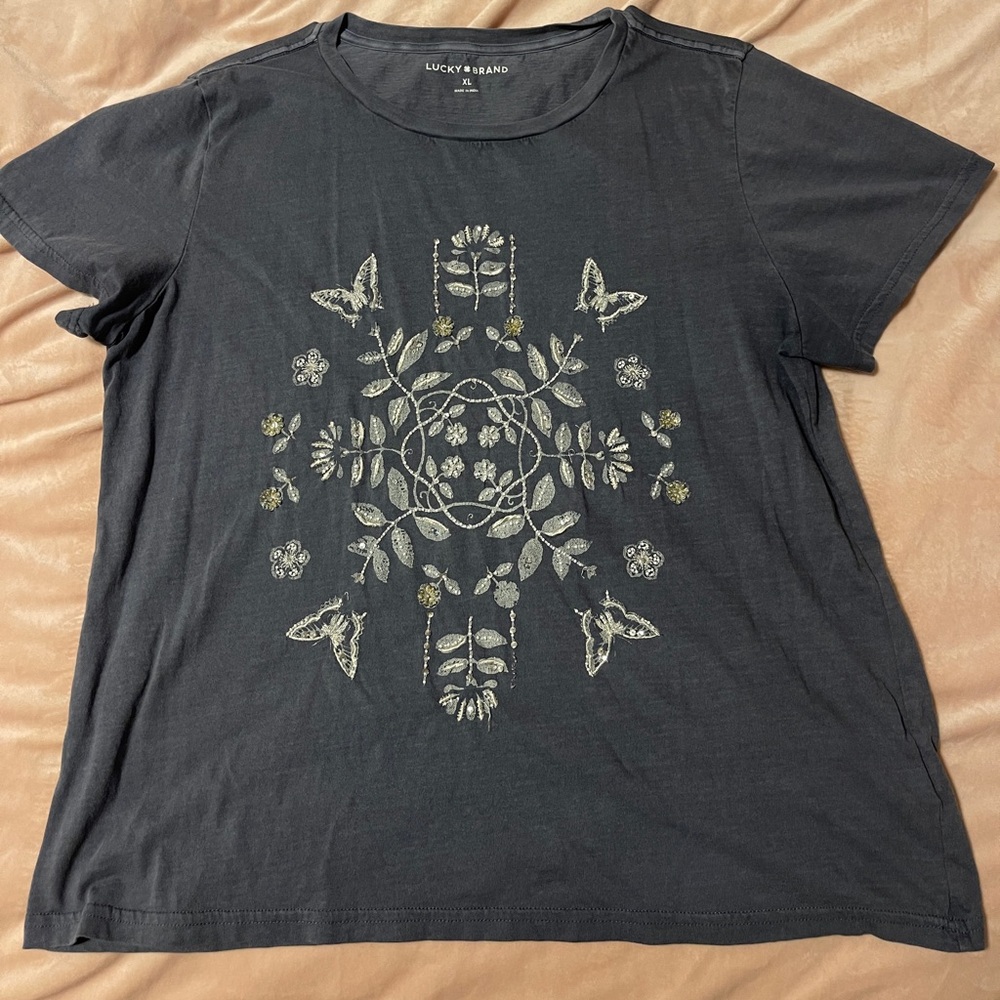 Beautiful beaded lucky brand, XL Top